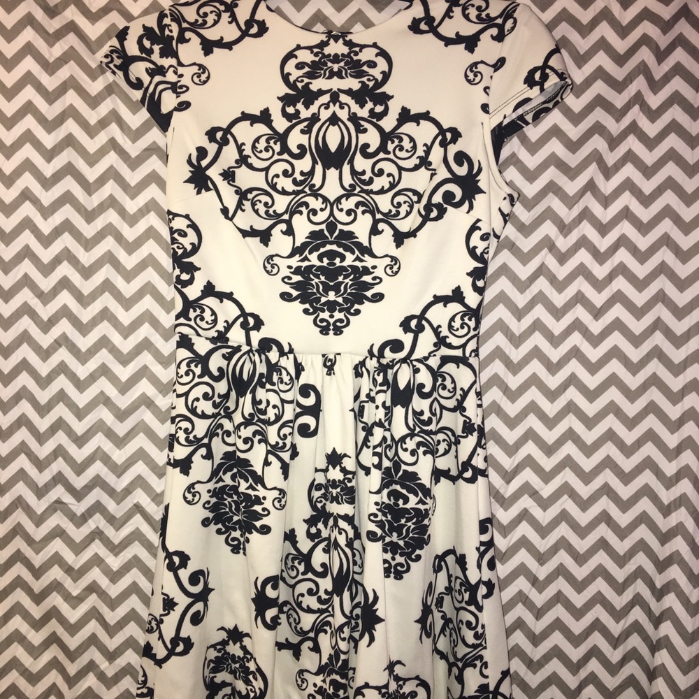 damask print homecoming dress
